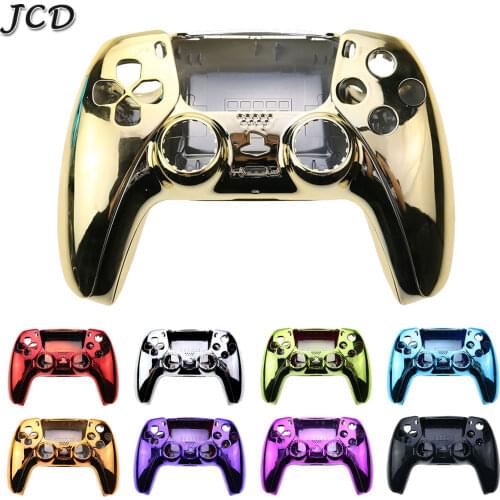 JCD Chrome Plating Shell Gamepad Case Front Back Cover For Sony PlayStation 5 PS5 Handle Replacement Set Decorative Strip