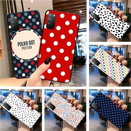 Black And White Polka Dot Colorful Phone Case for Huawei Honor 30 20 10 9 8 8x 8c v30 Lite view 7A pro