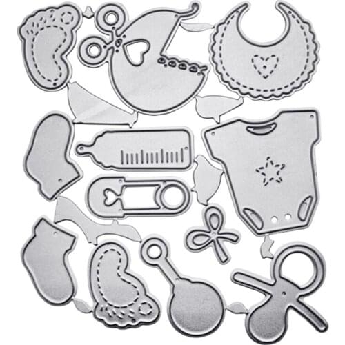 Baby Bottle Bib Metal Cutting Dies Stencil DIY Scrapbooking Album Paper Template