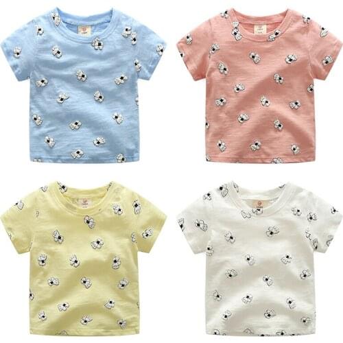 Children Shirt For Boy Girls Pony Printed 100% Cotton Short-sleeved T-shirt For Summer 2018 New Baby Kids Cartoon Cute Boys Tops