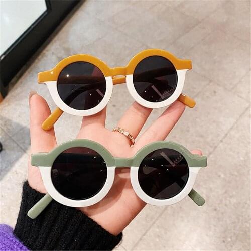 Kids Sunglasses Baby Lovely Summer Toddler Anti-UV Round-Shaped Decorative Frame Beach Glasses Photography Props For Boys Girls