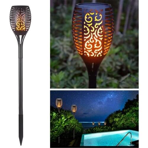 IP65 Solar Light Waterproof Flickering Flame Torch Light 96 LED Outdoor Lighting Solar Powered Pathway Lighting Auto On/Off