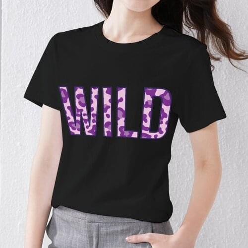 T-Shirt Woman New Personality Cartoon Print Short Sleeve Tops Summer Black All-match Female Tee Shirt XXS-3XL Womens Clothing