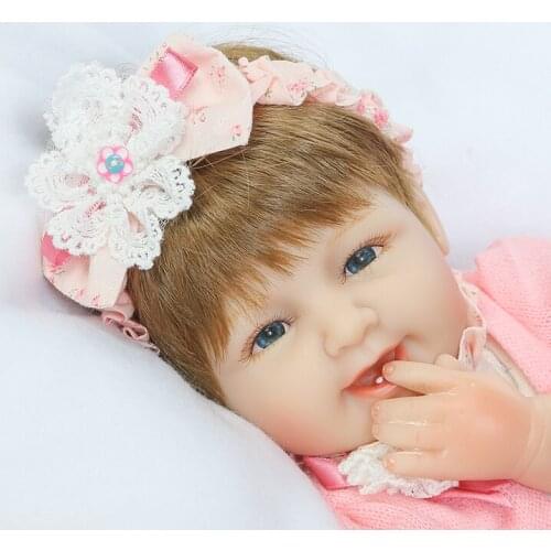 Hot sale NPK Doll bebe reborn 18" lifelike silicone reborn baby dolls toys for kids gift lovely dress with pacifier bottle