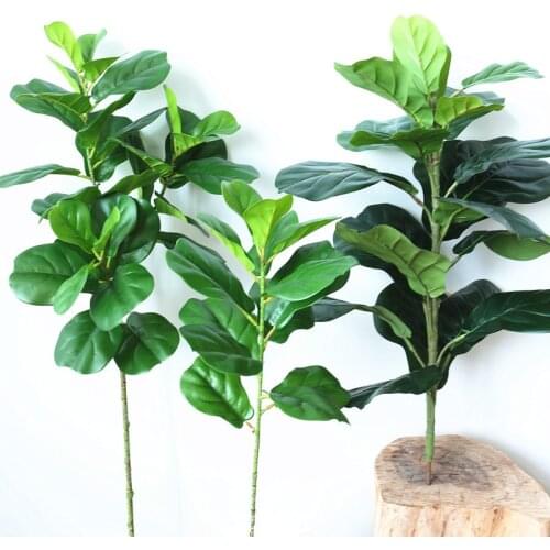 122cm Large Artificial Ficus Plants Branches Tropical Tree Plastic Fake Leaves Green Banyan Tree Decor For Home Garden Room