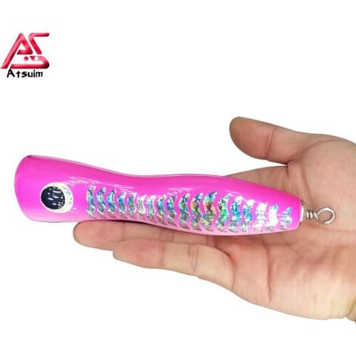 AS Boat Fishing Swimbait Popper Wood Bait Big Game Topwater Tuna Lure 75g120g Treble Hook Artificial Bait Leurre Cast Crankbait