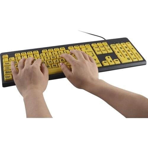 T801 Elderly Wired Keyboard 104 Keys Large Font Bold Gaming Keyboard USB Ergonomic Students Keypad For Laptop Tablet Desktop
