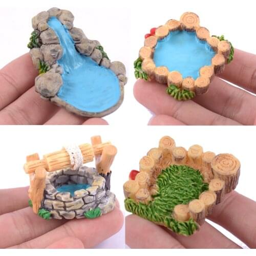 2021 Hot 1Pc DIY Miniatures Garden Decorations Vintage House Water Well Multicolour Fairy Garden Party Home Ornament Wholesale