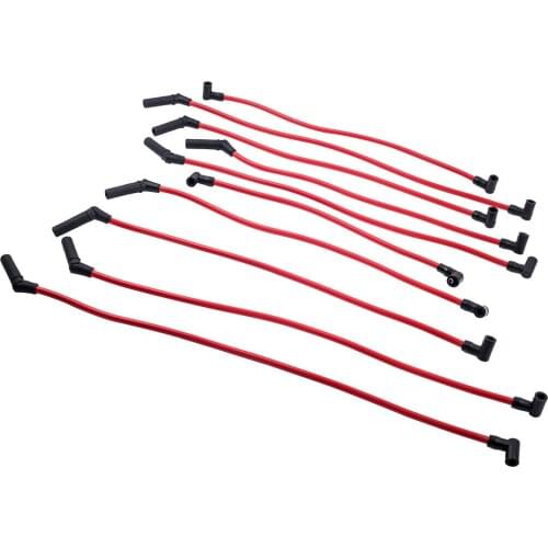 10.5MM 10Pcs Ignition Lead Spark Plug Wire Coil For Ford F-150 Mustang 64-95