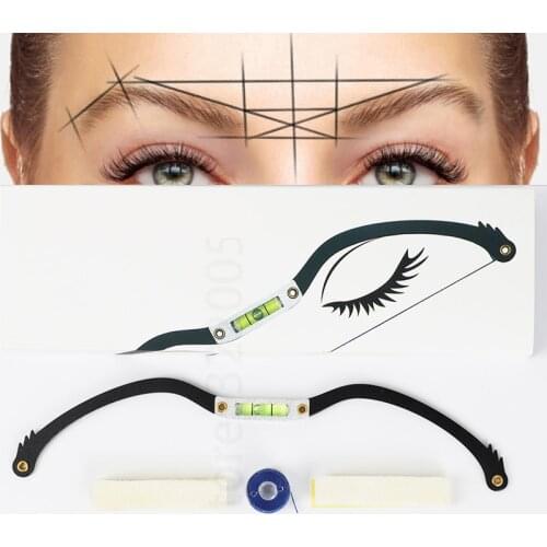 Microblading Eyebrow Line Marker Ruler Pre inked Brow Mapping Dyeing Thread Semi Permanent Positioning Eyebrow Measuring Tool