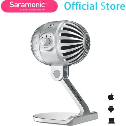 Saramonic SmartMic MTV550 Cardioid Desktop USB Microphone Monitor for Home Recording Live Streaming Podcasting Voice-overs