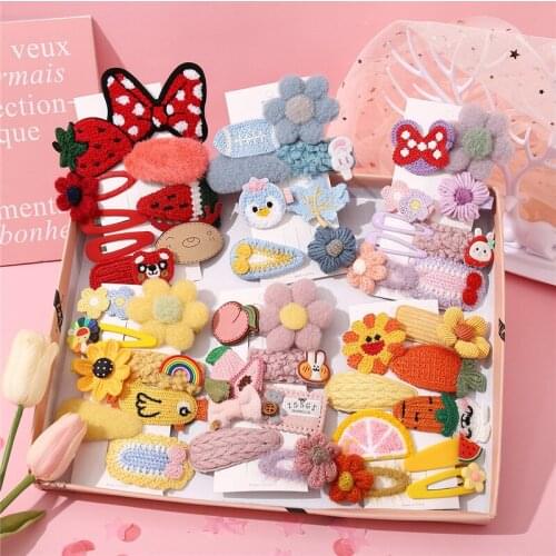 Sweet Cartoon Fur Soft Hair Clip For Girls Children Wool Flower Bow Animal Hairpins Barrettes Kids Winter Hair Accessories