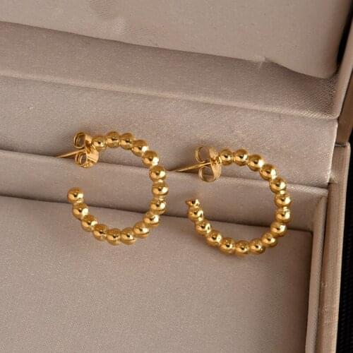 316L stainless steel minority design temperamentnew fashion advanced sensedelicate cold wind vintage harbor wind earrings