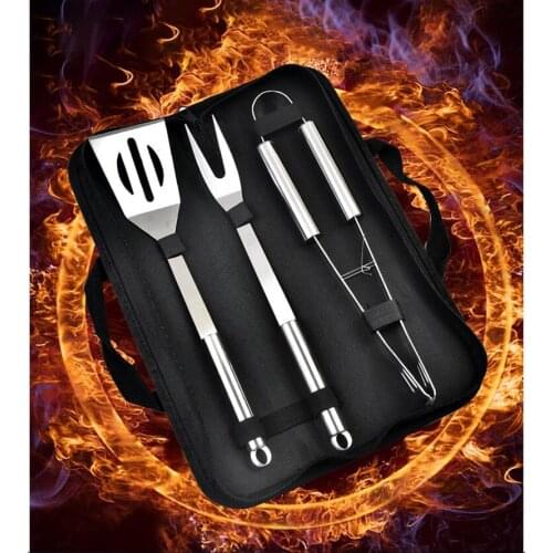BBQ Tools Set Stainless Steel Barbecue Grill Tools with Bag Outdoor Camping Cooking Tool Set BBQ Accessories Kit