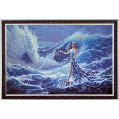 Oneroom New Needlework,Mermaid sea people Beauty canvas DMC Cross stitch,SetsFor Embroidery kits,Cross-Stitching decor Crafts