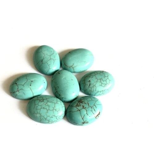 Wholesale Natural Magnesite Bead Turquois e 15x20mm Oval Gem Stone Cabochon Ring Face 2Pcs/pack