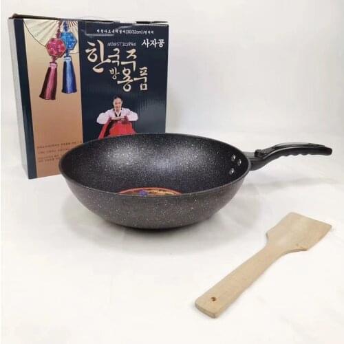 Pan Maifan Stone Wok Non-stick Pan No-smoke Induction Cooker Gas Stove 32cm Stir-fry Iron Pot Cooking Pot Kitchen Pots
