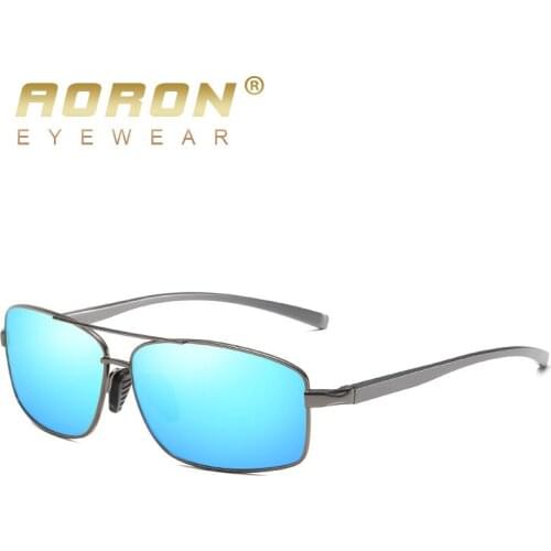 AORON Aluminum Magnesium Frame Men Rectangle Sun Glasse Mens Polarized Sunglasses UV400 Sun Glasses 2458