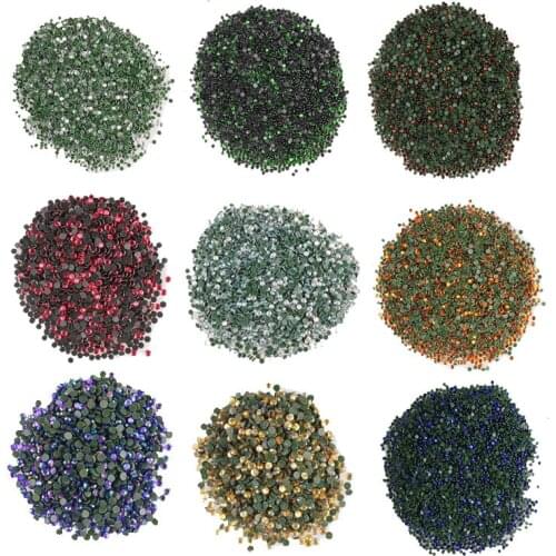 Rhinestone Crystal AB 2mm Thermal Adhesive Wedding Dress Strass Hotfix DIY Flatback Rhinestone For Clothes Skirt 1440pcs SS16 F