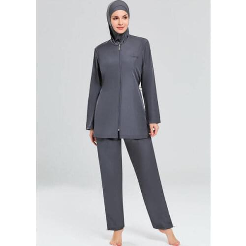 Tesmay 0080-19 Anthracite Full Off Hijab Swimwear