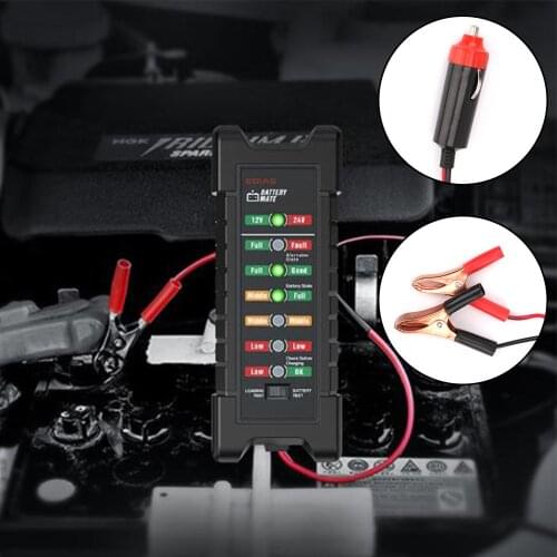 7 LED Lights Display Auto Car Diagnostic Tool 12V 24V Car Battery Tester Quick Cranking tester Alternator