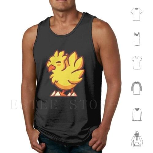 Chocobo Tank Tops Vest Choco Chocobo Final Fantasy Yellow Bird Fanart Cute Simple Adorable Orange Games Playstation Video