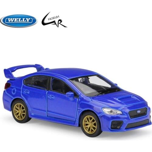 Welly 1:36 Subaru WRX STI Alloy Toys Pull Back Metal Diecast Rally Scale Car Model Kit Display Collections Gift Toy
