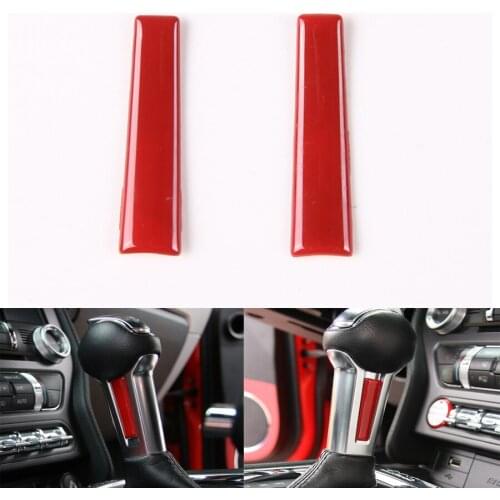 YAQUICKA For Ford Mustang 2015-2017 Car Interior Gear Shift Knob Decoration Trim Strip Bezel Sequins Sticker Car-covers 2Pcs/set