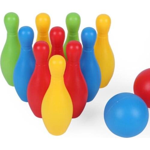 12 pieces / sets of colorful plastic childrens bowling toys leisure sports entertainment sports bowling toys parent-child toys