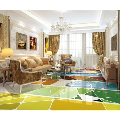 3d floor painting wallpaper Fashion abstract pattern parquet floor waterproof wallpaper for bathroom wall 3d flooring
