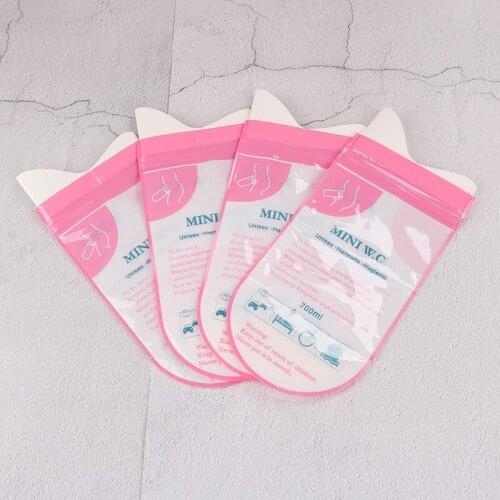 4Pcs Mini W.C Portable Pee Bag Disposable Bag Long Travel Storage Bag Unisex Outdoor Camping Sports Toilet Urine Bag Pee