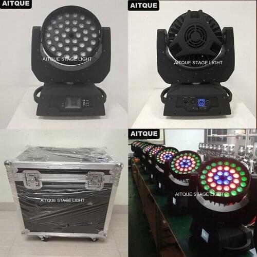 6pcs/Flycase Projector light lyre wash 36pcs 18w rgbwauv 6in1 moving head zoom wash circle moving head led flight case