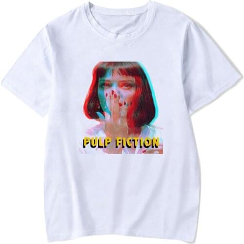 Quentin Tarantino White T Shirt Women Cotton Mia Pulp Fiction Design Short Sleeve Casual Tops Fashion Tee Shirt