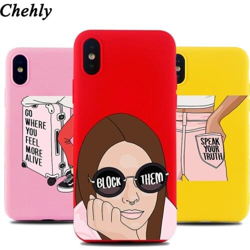 Chehly Fashion Girl Phone Case for IPhone 6s 7 8 11 Plus Pro X XS MAX XR SE Cases Soft Silicone Fitted TPU Back Accessorie Cover