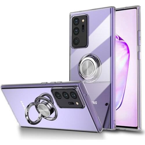 For Samsung Galaxy Note 20 Ultra Case With Ring Stand Magnet Soft Transparent Protective Back Cover case for samsung note 20