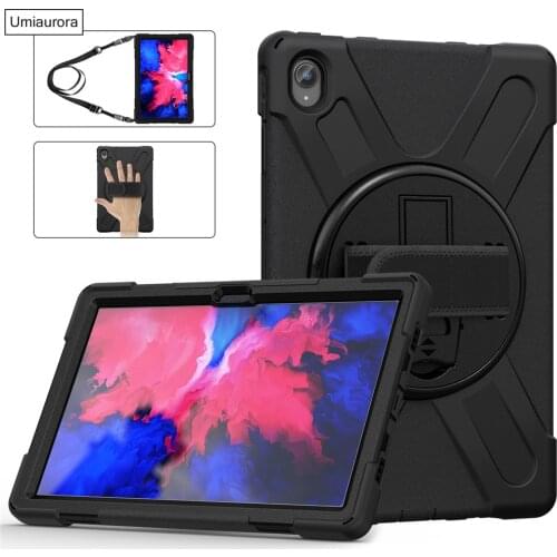 Kids Shockproof Case for Lenovo Tab P11 TB-J606F 11" P11 Pro TB-J706F 11.5" 360 Degree Rotating Stand Tablet Cover Funda + Strap
