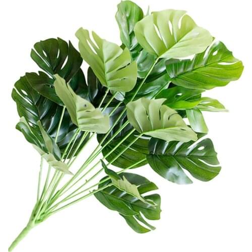 Artificial Turtle Leaf Tropical Large Palm Tree Leaves Imitation Leaf Artificial Plants Home Kitchen Decoration Exquisite Green