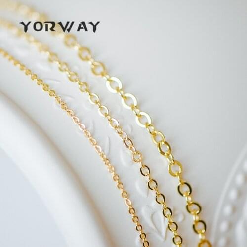 Dainty Gold Plated Brass Cable Chains, Tiny Oval Cable Chain Wholesale, 1.2/ 1.6/ 1.8/ 2/ 3mm Multi Sizes (#LK-106)/ 1 Meter