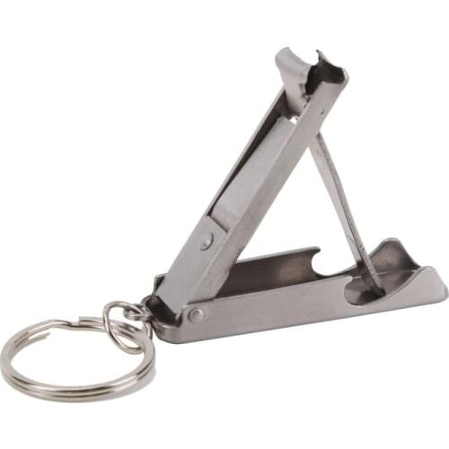 2-In-1 Pocket Tool Bottle Opener Cutter Keys Chain Fingernails Cutter Key Ring EDC Nail Clipper