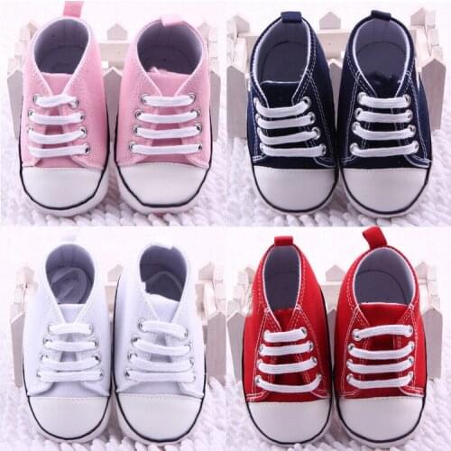 Baby Canvas Classic Sports Sneakers Newborn Baby Boys Girls Print Star First Walkers Shoes Infant Toddler Anti-slip Baby Shoes