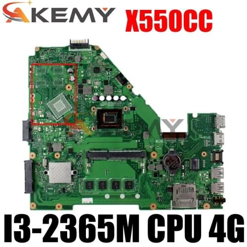 Akmey X550CC For Asus X550CA R510C Y581C X550C X550CL laptop motherboard I3-2365M CPU 4G tested 100% work original mainboard
