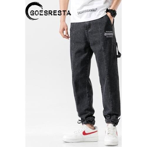 Goesresta Japanese Fashion Jeans Pants Men 2020 Vintage Straight Trouser Hip Hop Streetwear Harem Pants Harajuku Baggy Men Jeans