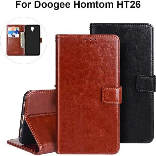 2 Syltes Soft Silicone Case For Homtom HT26 Wallet Case Back Cover PU Leather Flip Phone Shell for Cover Case Doogee Homtom HT26
