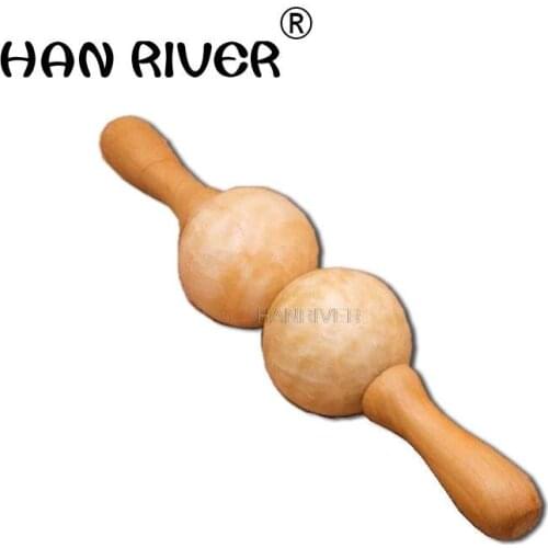 Natural jade back meridian massage rolling roll back chiropractic rods Body massage stick spinal physiotherapy