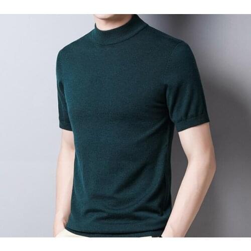New Mens Sweater Round neck Half sleeve Knitwear pullover knitted bottoming shirt