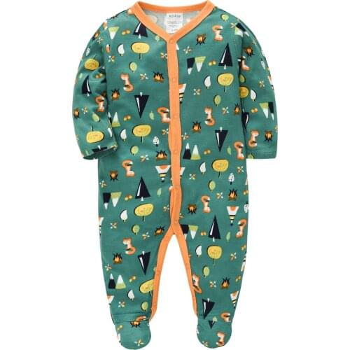 Boys Clothing Baby Rompers Good Quality Girls One-Pieces Infant Newborn Sleep Wear Autumn Winter Cartoons Print