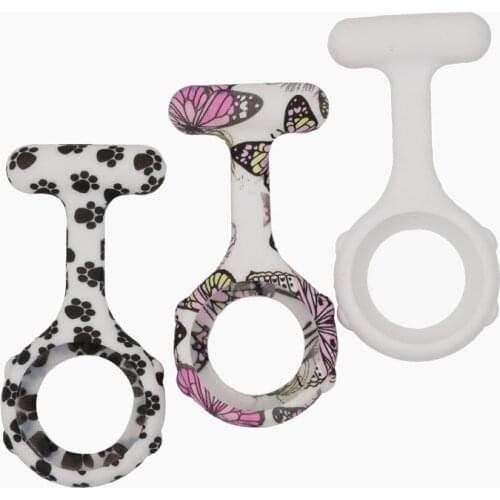 Solid Color Doctor Fob Pocket Nurse Watch Medical Gift Hospital Silicone Case for Silicone Printed Butterfly Rubber Brooch