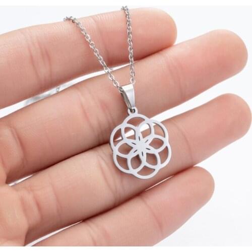 Stainless Steel Circular Circle Necklace Geometry Small Round Circle Collars Jewelry Round Charm Choker Women Friendship Gift