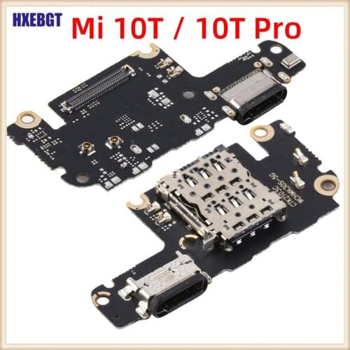 High Quality USB Charging Port Board Flex Cable For Xiaomi Mi 10T / 10T Pro With Microphone Module + Sim Card Slot Parts