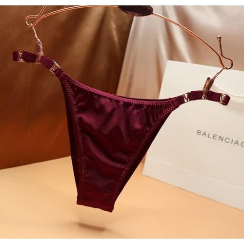 Sexy Women Panties Briefs Thong Underwear Exotic Metal Buckle G String Elastic T-back Girls Womens Underpants Low Waist Bikini